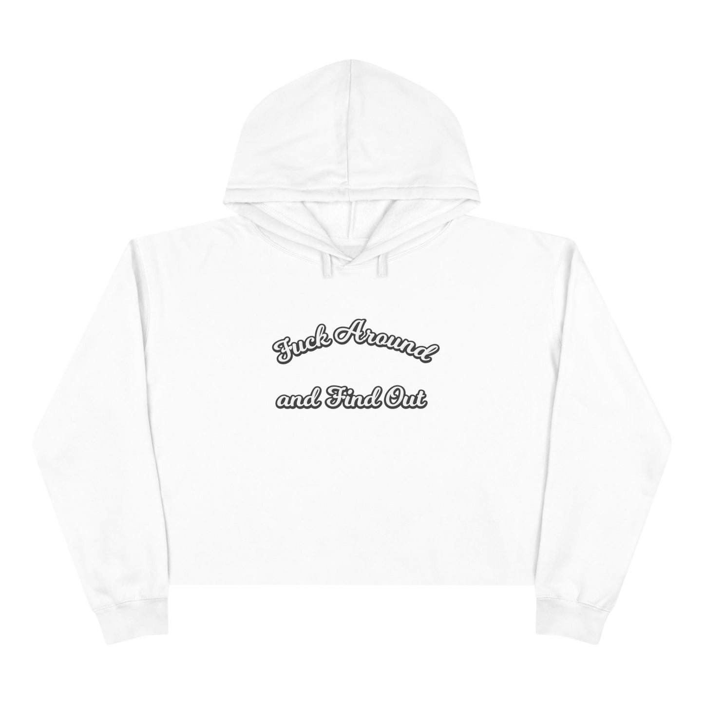 Crop Hoodie — "Fuck Around and Find Out" Script Graphic Cropped Hoodie
