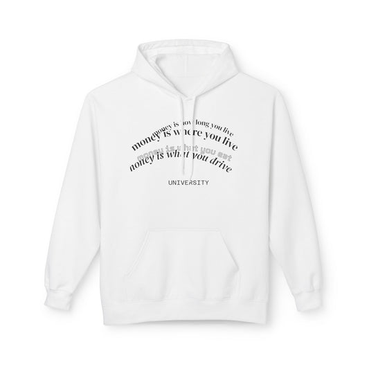 MONEY IS EVERYTHING White Cotton Unisex Hoodie