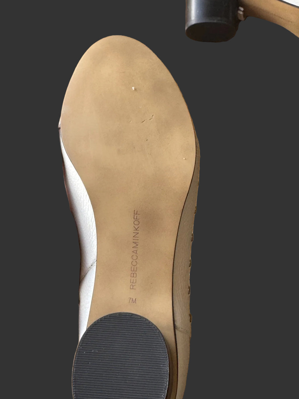 Rebecca Minkoff (real leather) NWT cream white colored studded detail boots