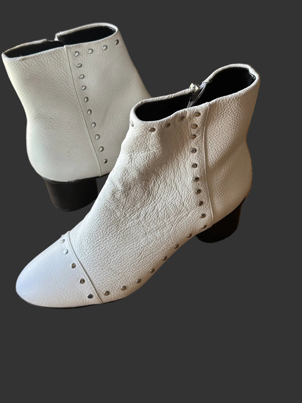 Rebecca Minkoff (real leather) NWT cream white colored studded detail boots
