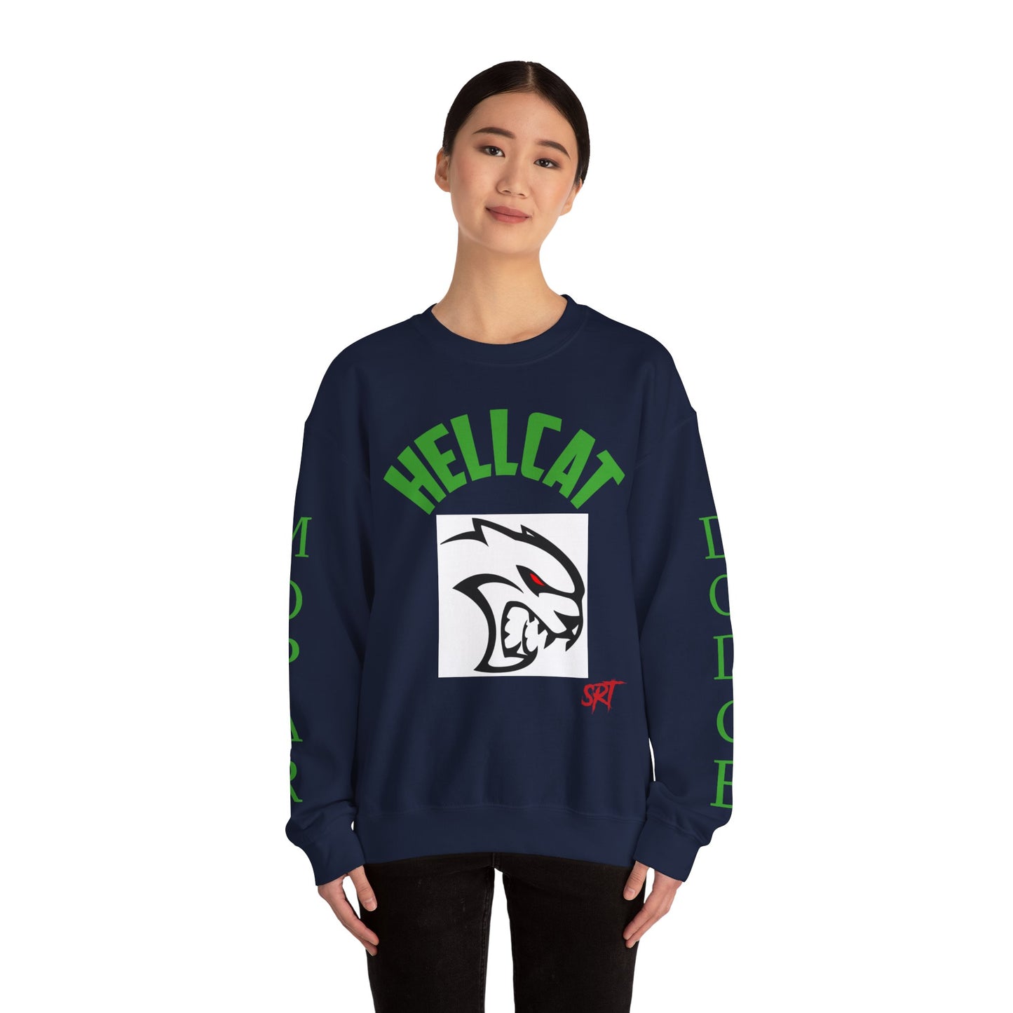 Hellcat Mopar SRT Crewneck Sweatshirt — Retro Car Logo Pullover
