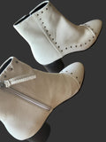 Rebecca Minkoff (real leather) NWT cream white colored studded detail boots