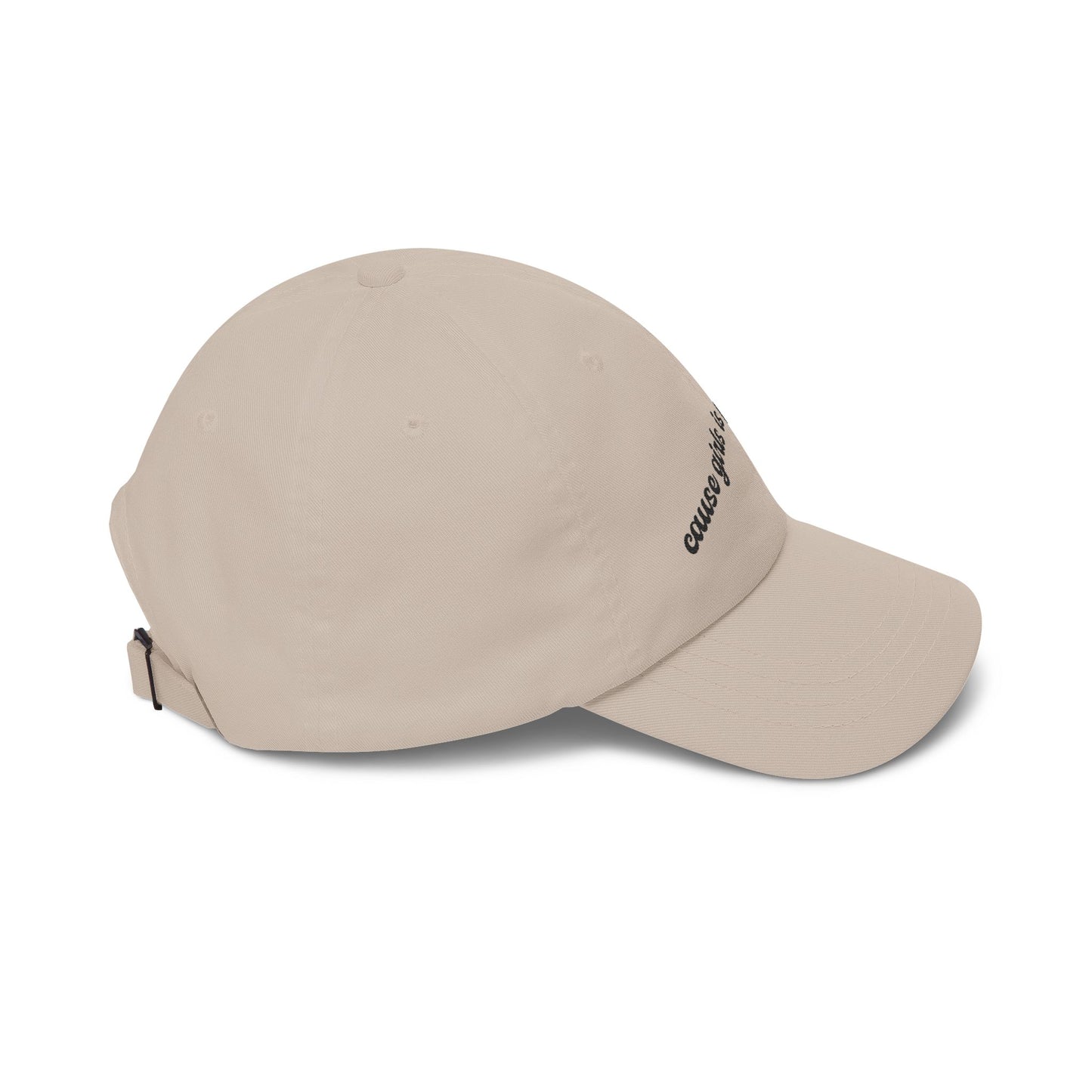 "Cause Girls is Playas Too" Minimalist Girlyyy Slanted Script Hat