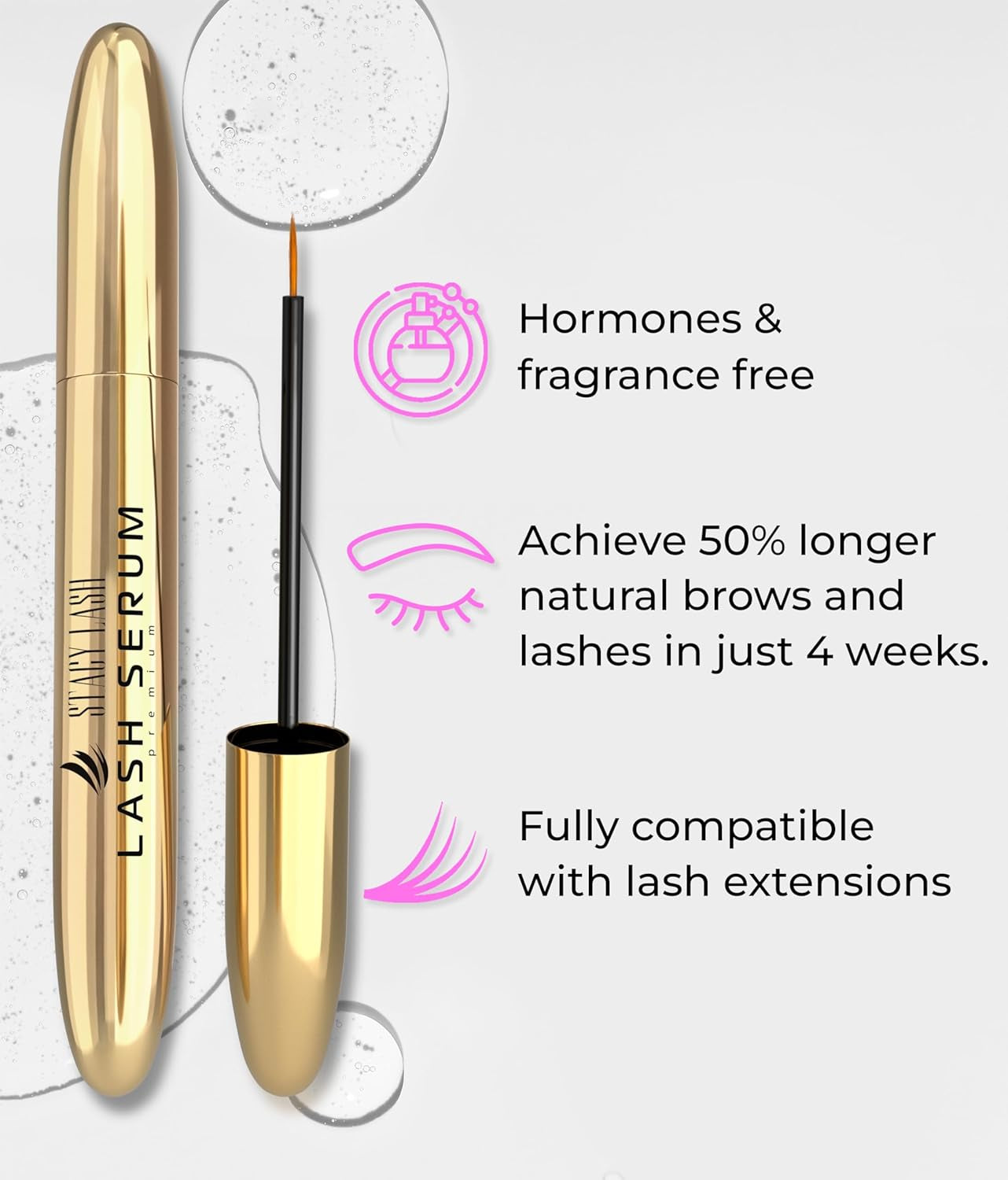 Lash Shampoo 100Ml+ Eyelash Growth Serum by /Eye Makeup Remover + Lash Serum for Eyelash Growth and Thickness/Lash Cleaning Kit of Lash & Eyebrows Cleanser + Brush & Brow & Eyelash Serum