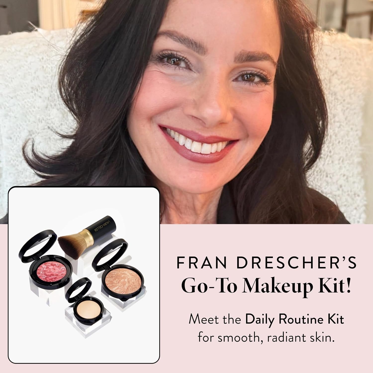 Daily Routine Kit (4 PC): Baked Balance-N-Brighten Foundation, Sand + Retractable Kabuki Brush + Blush-N-Brighten, Tropic Hues + Original Baked Highlighter, French Vanilla